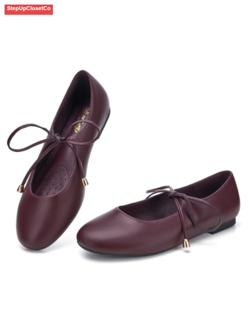 Mary Jane Shoes Women Lace Up Ballet Flats Dress